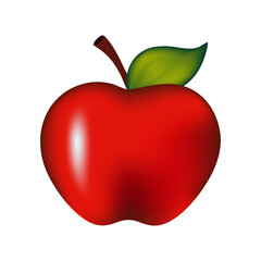 Red Apple with Glossy Highlights – Realistic Fruit Vector Illustration, Vibrant Organic Food Artwork, and Premium Healthy Lifestyle Design
