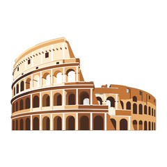 Naklejka premium Colosseum Vector Illustration – Rome Italy Landmark Minimalist Style