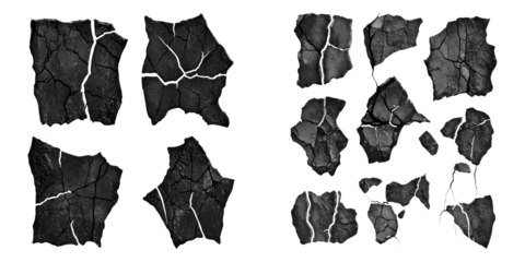 Broken and cracked tiles, illustrating damage and wear