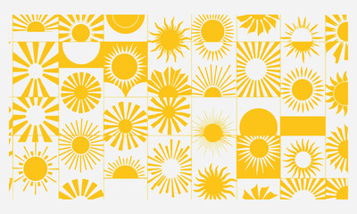 Sun Icon Grid Pattern Abstract Geometric Design for Digital Content and Decorative Use