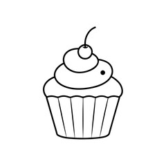 Simple cupcake with a cherry