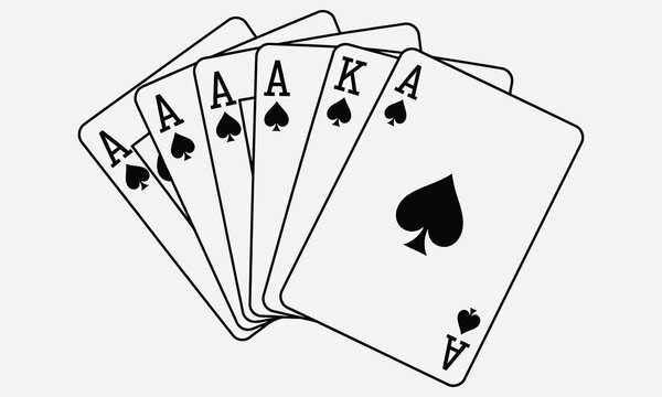 Illustrative depiction of a formidable full house in poker, showcasing a winning hand with three aces and two kings, symbolizing luck, strategy, and high stakes card games