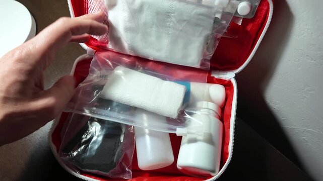 Home and travel safety review, Assessing emergency supplies for home and journey safety measures, Thorough examination of medical supplies and safety items for both home and travel preparedness