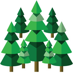 Christmas bundle trees vector collection