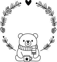 Christmas Wreaths SVG, Plotter, Wreath and Advent Wreath Frame, Animals SVG