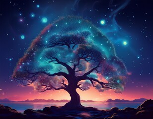 tree in the night