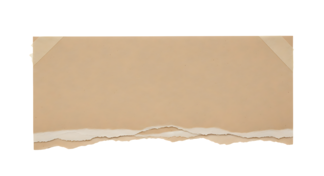 Torn Kraft Paper Texture Background with Adhesive Tape - Blank Area for Text