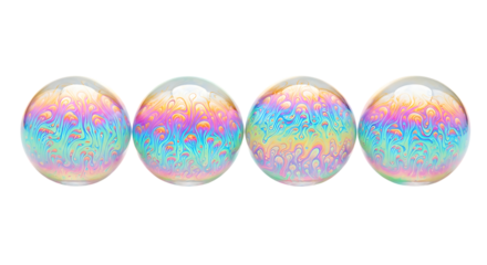 Dynamic Spectrum of Light Reflected on Translucent Soap Bubbles Creating Abstract Art on White