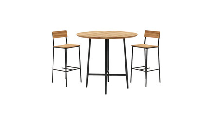 Elegant Bar Set with Round Table and Two Stools for Modern Kitchen or Dining Room