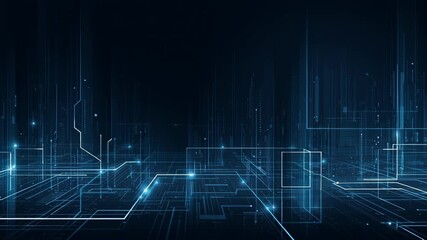 Futuristic abstract technology background with glowing lines and circuits for digital design - Powered by Adobe