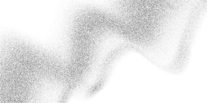 Pointillism grain field, wide diagonal gap, scattered stipple clouds along borders. Light monochrome texture, smooth density shifts, modern distressed surface, vector illustration