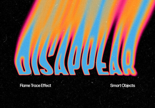 Flame Trace Text Effect Mockup