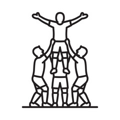 Cheerleaders performing a human pyramid stunt