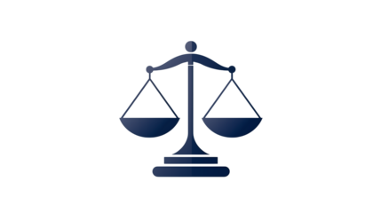 Pixelated blue scales of justice symbol on a black background representing law and fairness concept