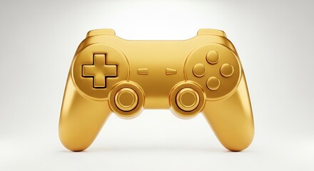 Stunning golden game controller symbolizes victory and elite gaming achievement