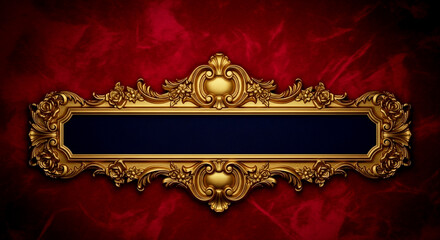 Elegant golden frame on rich red background lends a touch of class for your design projects