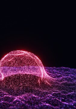 Glowing abstract digital network structure representing core identity, future growth, and technological development strategy, progress, creative, novel