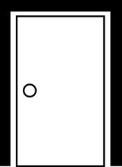 Door icon. Open, close door. Doors collection. Opened entrance door set flat style - Vector Illustration !