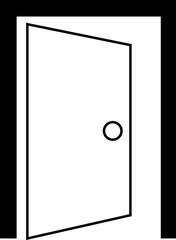 Door icon. Open, close door. Doors collection. Opened entrance door set flat style - Vector Illustration !