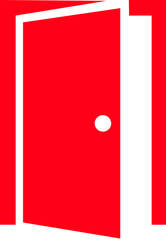 Door icon. Open, close door. Doors collection. Opened entrance door set flat style - Vector Illustration !