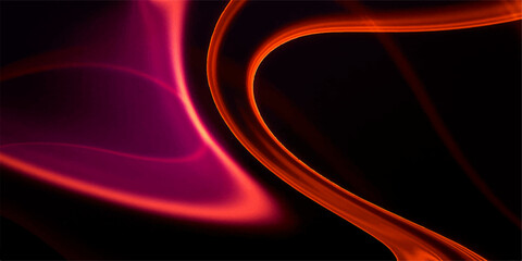 Abstract red background featuring an energetic swirl of light, motion, and flame-like lines, creating a powerful fractal wave pattern