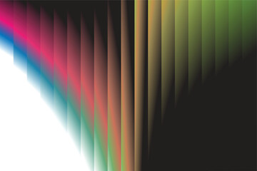 Abstract gradient of vibrant colors transitioning from white and pink to green against a dark background with vertical lines