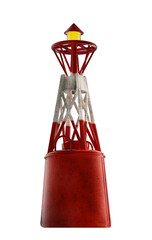 Sea buoy on transparent background. 3D illustration