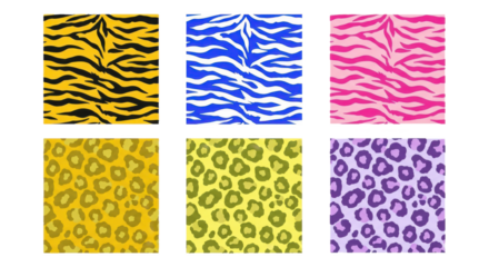 Collection of colorful animal print patterns