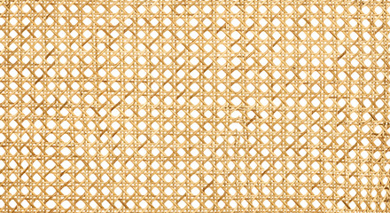 Natural woven cane pattern texture background, intricate interlaced fibers creating a detailed and organic surface