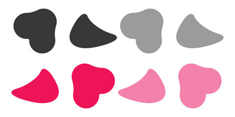 Abstract Irregular Blob Shapes in Dark and Bright Pink Tones, Fluid Organic Design Elements