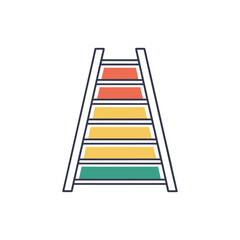 Ladder with Colorful Steps Isolated on White Background Illustration Design