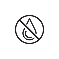 No Water Symbol Icon for Waterproof or Dry Use Only
