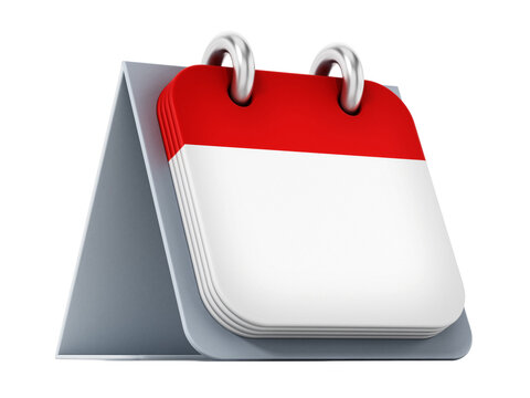 Blank calendar on transparent background. 3D illustration