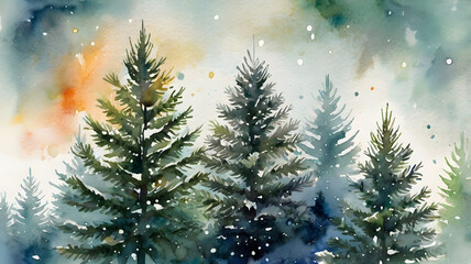 christmas tree in snow