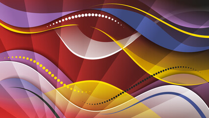 Bright colorful art background with overlapping shapes. Great illustration template for designing blogs, social media accounts, corporate design, advertising and other projects.