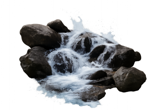 Cascading Waterfall: Captivating water as it plunges over rocks, creating a symphony of nature's beauty and power.