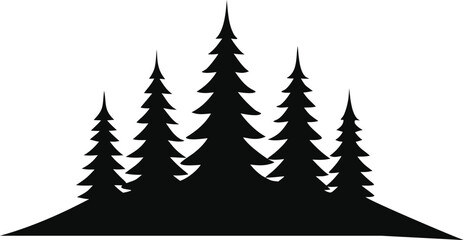 Obraz premium Forest landscape icon silhouette