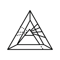 Geometric pyramid shape with internal lines and dots