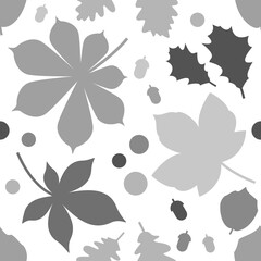 Seamless pattern with fall leaves 