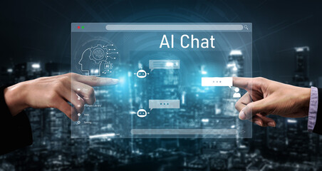 AI chatbot interface facilitates communication, chatbot, and AI interaction for automated user support and information exchange Vouch