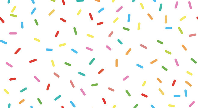 Colorful Sprinkles Seamless Pattern on White Backdrop Background, Texture