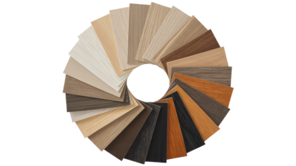 Wood Grain Swatch Samples isolated on a transparent background