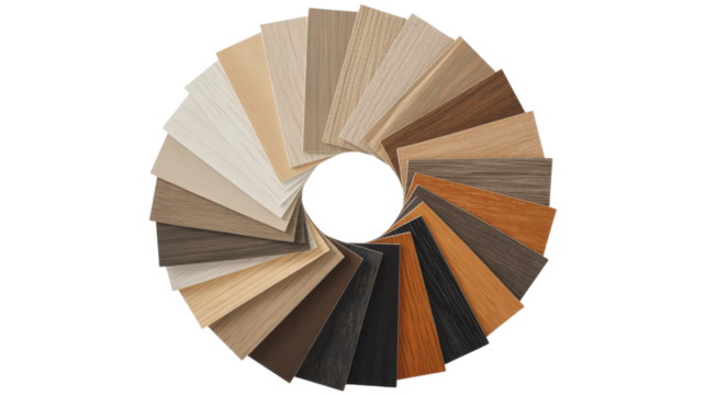 Wood Grain Swatch Samples isolated on a transparent background