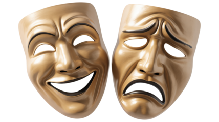 Comedy Tragedy Masks isolated on a transparent background