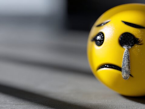 Sad emoji with a tear (1)