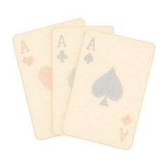 PNG Vintage playing cards illustration.