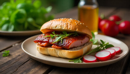 Grocery Shopping Cart Vector with Discount Tag - Supermarket Food Sale and Promotion