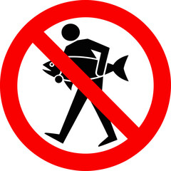 No Fishing or Taking Fish Prohibition Sign Vector