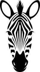Monochrome Zebra Head Vector Illustration