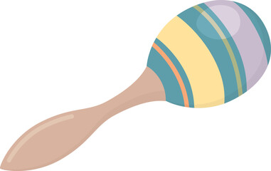 Colorful striped maracas toy illustration. Children's musical instrument isolated on white.